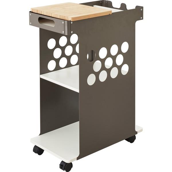 Safco Mini Rolling Storage Cart - 2 Shelf - 4 Casters - Bamboo - x 14