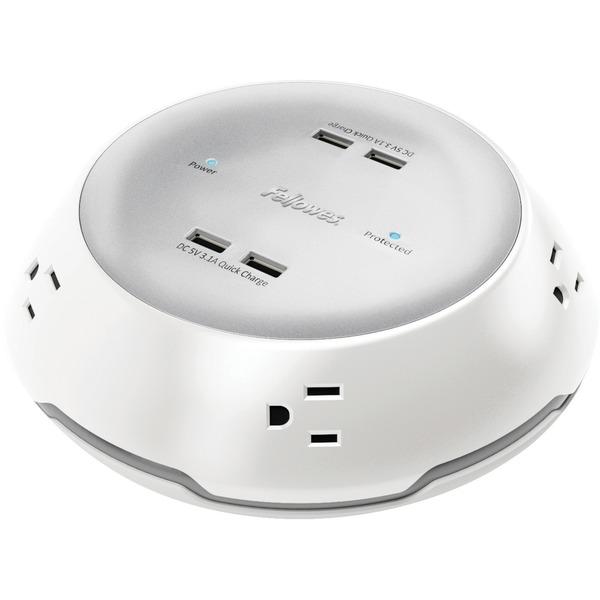 Collaborative Power Pod - White - 3-prong - 5 x AC Power, 4 x USB - 8 ft Cord - White