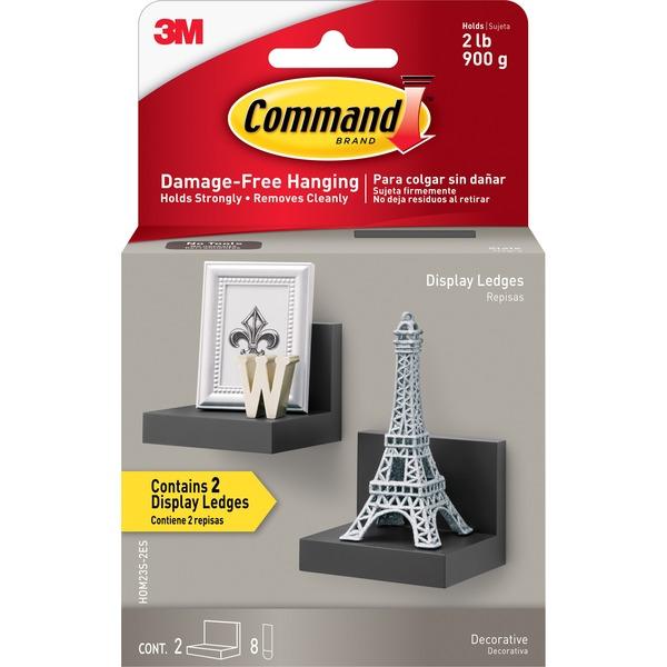 Command Display Ledges - 2 Pack - Slate - Plastic