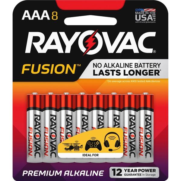 Rayovac Fusion Alkaline AAA Batteries - For Toy, Digital Camera - AAA - Alkaline - 8 / Pack