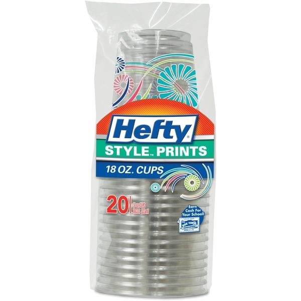 Hefty 18 oz. EZ Grip Cups - 18 fl oz - 20 / Pack - Clear - Plastic - Cold Drink