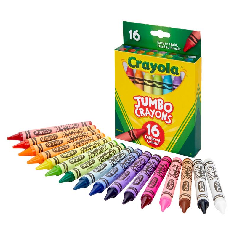  Crayola Jumbo Crayons - Assorted - 16/Pack