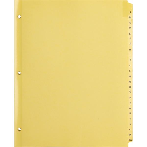 Business Source A-Z Clear Plastic Tab Index Dividers - Printed Tab(s) - Character - A-Z - 25 Tab(s)/Set - 8.5
