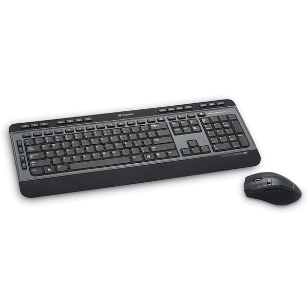 Verbatim Wireless Multimedia Keyboard and 6-Button Mouse Combo - Black - USB Type A Wireless RF Black - USB Type A Wireless RF Optical - 6 Button - Scroll Wheel - Black - Compatible with Windows, Mac 