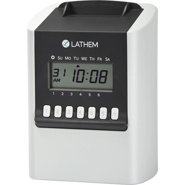 Lathem 700E Calculating Electronic Time Clock - Card Punch/Stamp - 100 Employees - Digital - Time, Bi-weekly, Semi-monthly, Month, Week Record Time