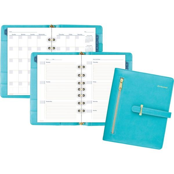 At-A-Glance Buckle Closure Undated Desk Start Set - Julian Dates - Weekly, Monthly - 8:00 AM to 5:00 PM - 1 Month, 1 Week Double Page Layout - 5 1/2