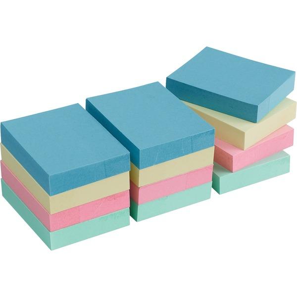 Business Source Premium Plain Pastel Adhesive Notes - 1.50