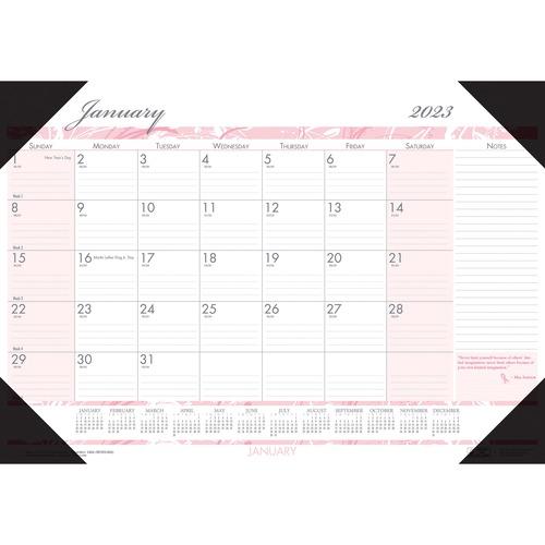 House of Doolittle Breast Cancer Awareness Compact Desk Pad - Julian Dates - Monthly - 1 Year - January 2021 till December 2021 - 1 Month Single Page Layout - 18 1/2
