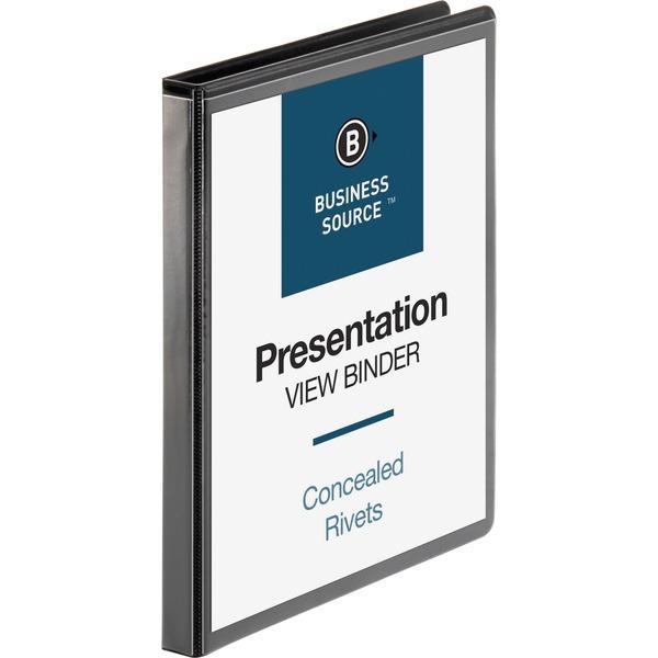 Business Source Round Ring Standard View Binders - 1/2
