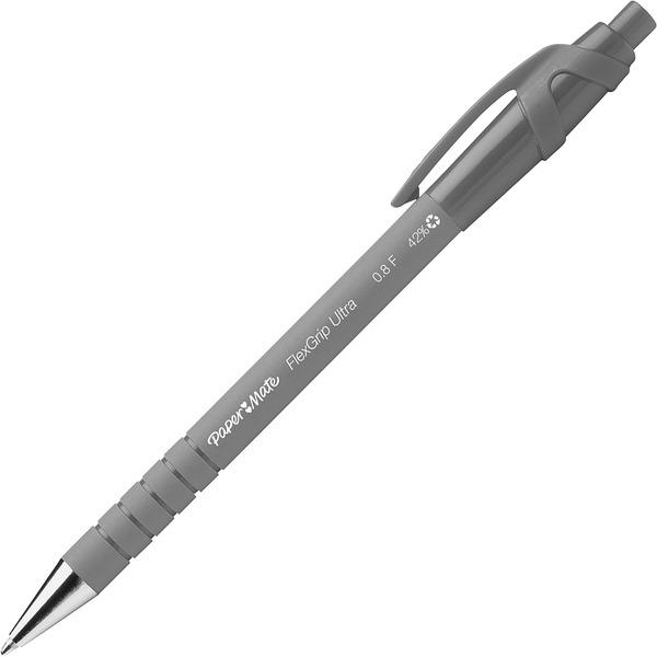 Paper Mate Flexgrip Ultra Retractable Pens - Fine Pen Point - Refillable - Retractable - Black Alcohol Based Ink - Rubber Barrel