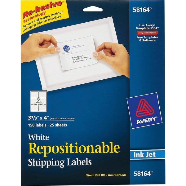 Avery® Shipping Labels - Sure Feed - Repositionable - Removable Adhesive - 4