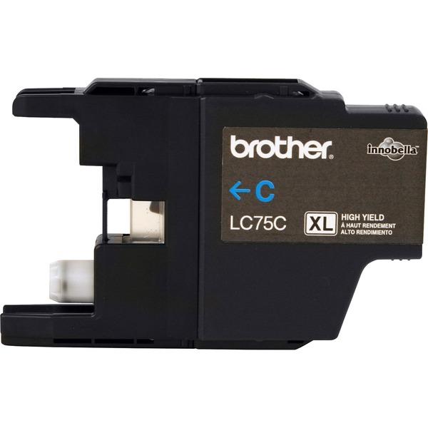 Brother LC75C Original Ink Cartridge - Inkjet - 600 Pages - Cyan - 1 Each