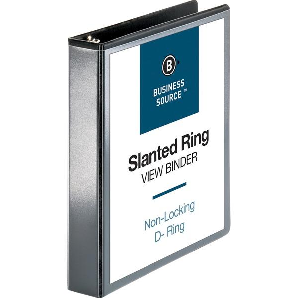 Business Source Basic D-Ring View Binders - 1 1/2