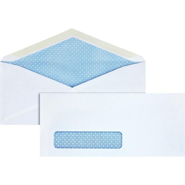 Business Source No. 10 Tinted Diagonal Seam Window Envelopes - Security - #10 - 9 1/2