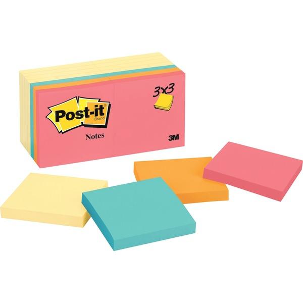  Post- It & Reg ; Notes Original Notepads - Canary Yellow And Cape Town Color Collection - 1400 - 3 