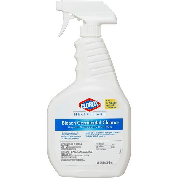 Clorox Healthcare Bleach Germicidal Cleaner - Ready-To-Use Spray - 32 fl oz (1 quart) - Bottle - 1 Each