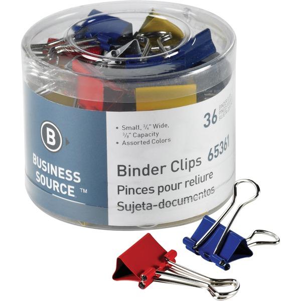 Business Source Colored Fold-back Binder Clips - Small - 0.8