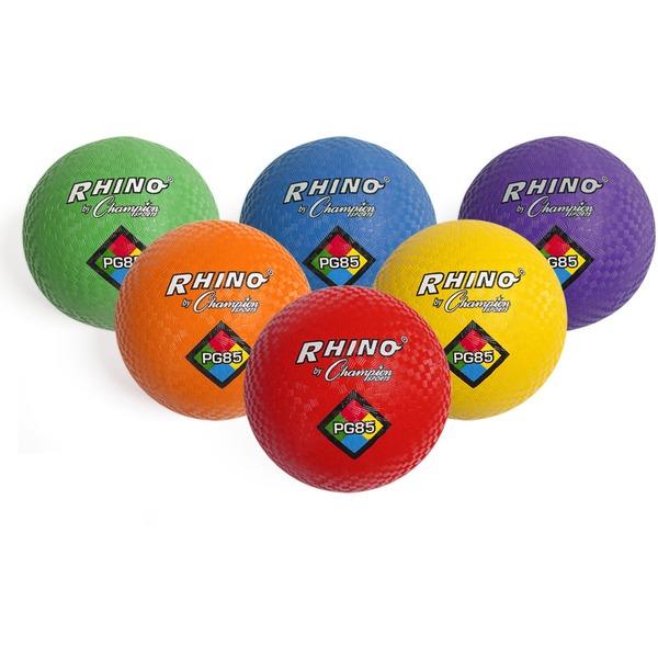 Champion Sports Playground Ball Set - Assorted, Red, Yellow, Green, Orange, Purple - Nylon, Plywood