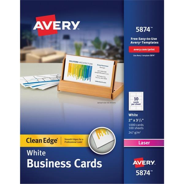 Avery® Clean Edge Laser Print Business Card - 3 1/2
