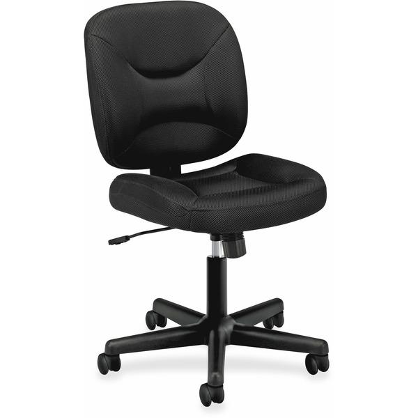 HON ValuTask Low-Back Task Chair - Black Mesh Seat - Black Frame