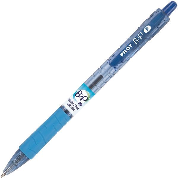 Pilot Bottle to Pen (B2P) B2P Recycled Retractable Ballpoint Pens - Fine Pen Point - 0.7 mm Pen Point Size - Refillable - Retractable - Blue Gel-based Ink - Plastic Barrel - 12 / Dozen