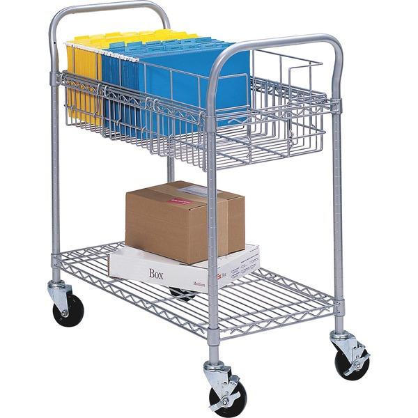 Safco Wire Mail Cart - 600 lb Capacity - 4 Casters - 4