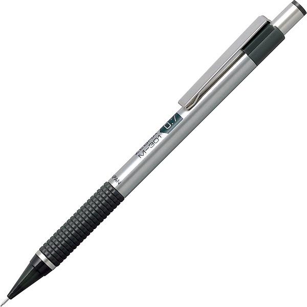 Zebra Pen M-301 Mechanical Pencil - 0.7 mm Lead Diameter - Refillable - Black Stainless Steel Barrel - 1 Each