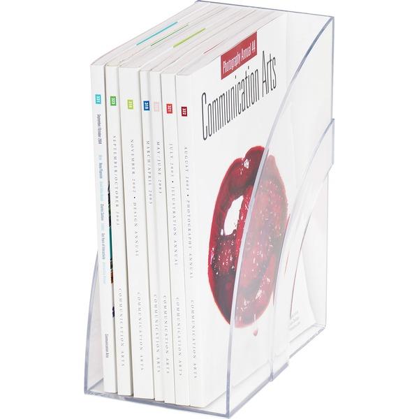 Rubbermaid Deluxe Magazine Files - Clear - Plastic - 1 Each