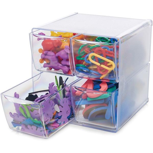  Deflecto Stackable Cube Organizer - 4 Drawer (S)- 6 