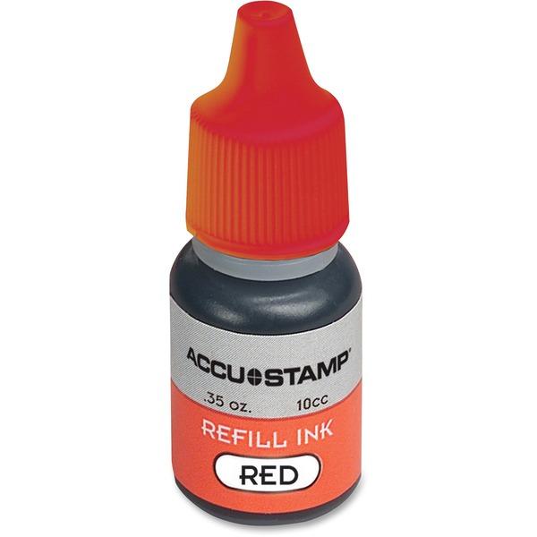 COSCO Accu Stamp Shutter Pre-Ink Refills - 1 Each - Red Ink - 0.33 fl oz - Red