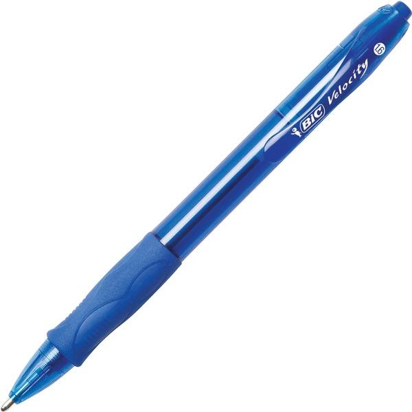 BIC Retractable Bold Ballpoint Pens - Bold Pen Point - 1.6 mm Pen Point Size - Conical Pen Point Style - Refillable - Retractable - Blue - Blue Barrel - 12 / Dozen