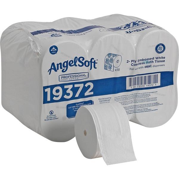Angel Soft Professional Series Premium Embossed Coreless 2-Ply Toilet Paper - 2 Ply - 3.85