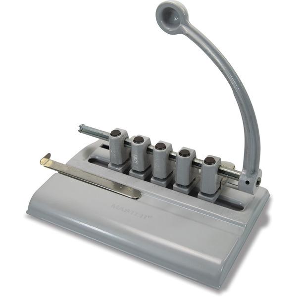 Master Products Adjustable 5-hole Punch - 5 Punch Head(s) - 40 Sheet Capacity - 11/32
