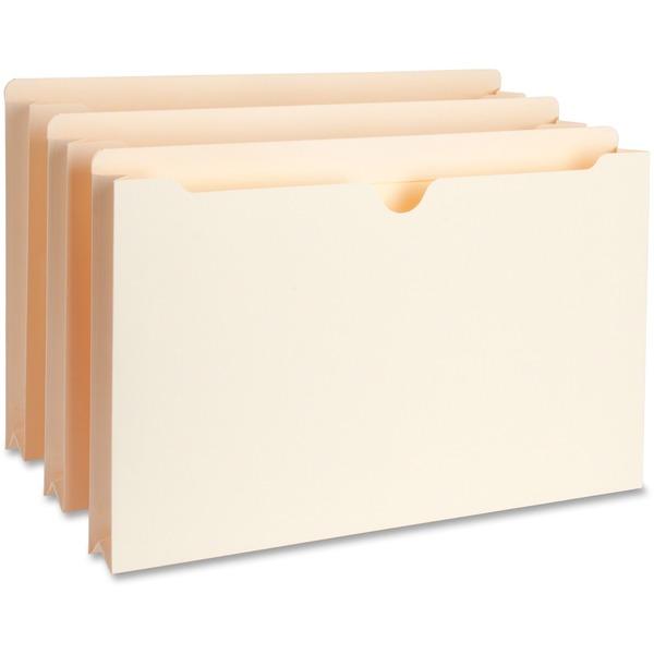 Business Source Full Height Sides Manila File Pockets - Legal - 8 1/2