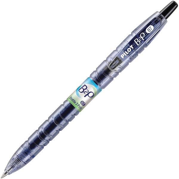 Pilot BeGreen B2P Fine Point Gel Pens - Fine Pen Point - 0.7 mm Pen Point Size - Refillable - Retractable - Black Gel-based Ink - Plastic Barrel - 12 / Box