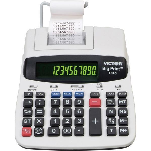  Victor 1310 Big Print & Trade ; Commercial Printing Calculator - Thermal - 6 Lps - Date, Clock, Independent Memory - 10 Digits - Dot Matrix - Ac Supply Powered - 2.5 