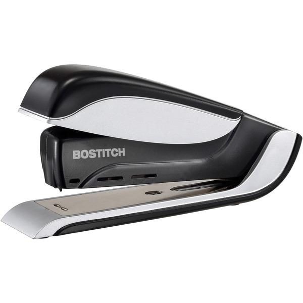 Bostitch Spring-Powered 25 Premium Desktop Stapler - 25 Sheets Capacity - 210 Staple Capacity - Full Strip - 26/6mm Staple Size - Black, Gray