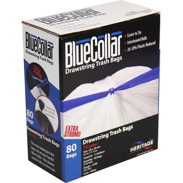 BlueCollar Super Tough 13 Gal Trash Bags - 80/Box