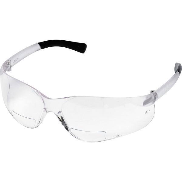 MCR Safety BearKat Magnifier Eyewear - Ultraviolet Protection - Polycarbonate Lens - Clear, Black - 1 Each