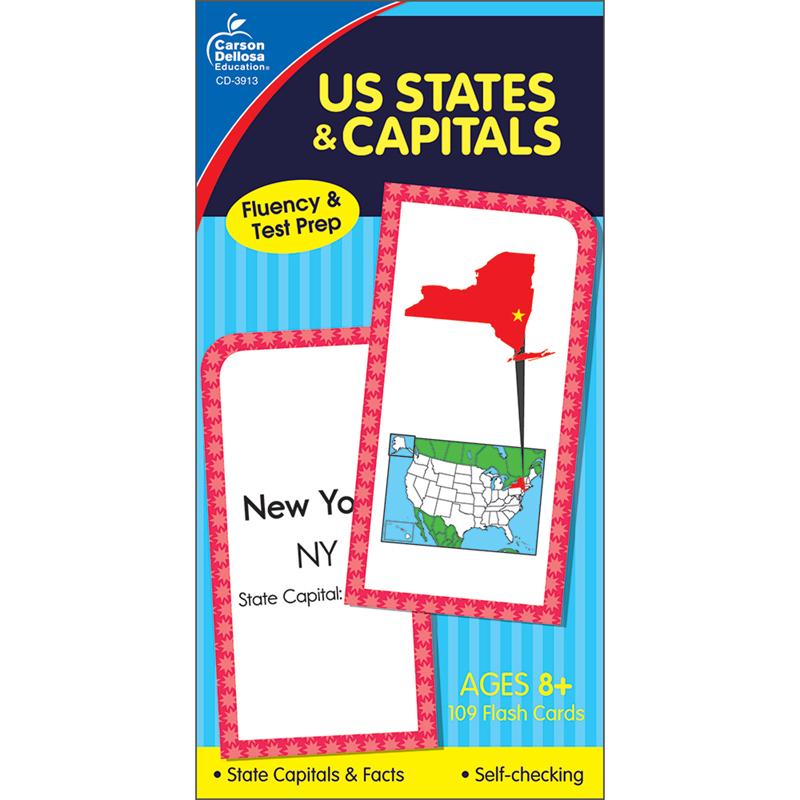Carson Dellosa Education Grades 3-5 U.S. States/Capitals Flash Cards - Educational