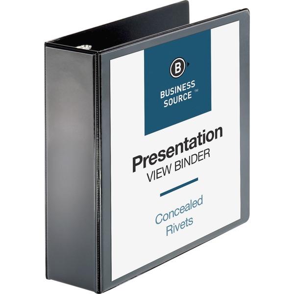 Business Source Round Ring Standard View Binders - 3