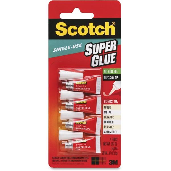 Scotch Super Glue Gel - 0.05 grams Single-Use Tubes - 0.02 oz - 1 / Pack