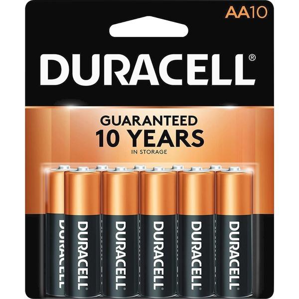  Duracell Coppertop Alkaline Aa Battery - Mn1500 - For Multipurpose - Aa - 1.5 V Dc - Alkaline - 10/Pack