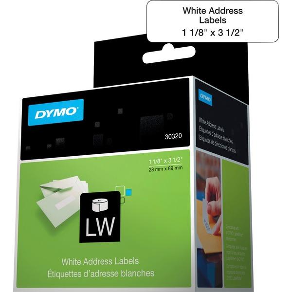 Dymo High-Capacity Address Labels - Permanent Adhesive - 1 1/8