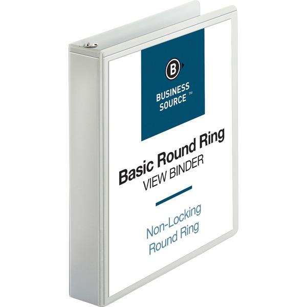  Business Source Round- Ring View Binder - 1 1/2 