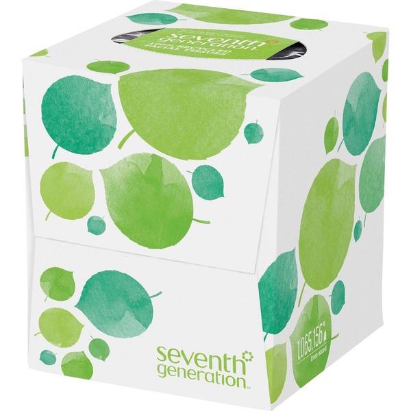 Seventh Generation 100% Recycled Facial Tissues - 2 Ply - White - Paper - Hypoallergenic, Non-chlorine Bleached, Dye-free, Fragrance-free - 85 Quantity Per Box - 1 Box