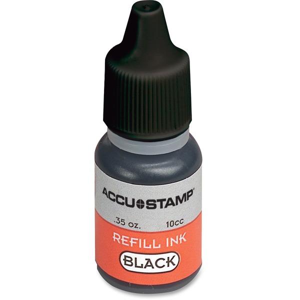 COSCO Accu Stamp Shutter Pre-Ink Refills - 1 Each - Black Ink - 0.33 fl oz - Black