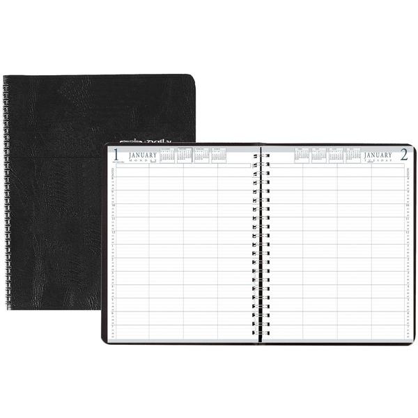 House of Doolittle 4-Person Embossed Cover Daily Appointment Book - Julian Dates - Daily - 1 Year - January 2021 till December 2021 - 8:00 AM to 7:45 PM - 1 Day Single Page Layout - 8