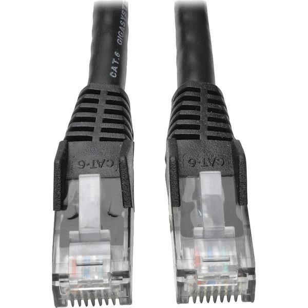 Tripp Lite 50ft Cat6 Gigabit Snagless Molded Patch Cable RJ45 M/M Black 50' - for Network Device - 50ft - 1 x RJ-45 Male Network - 1 x RJ-45 Male Network - Black