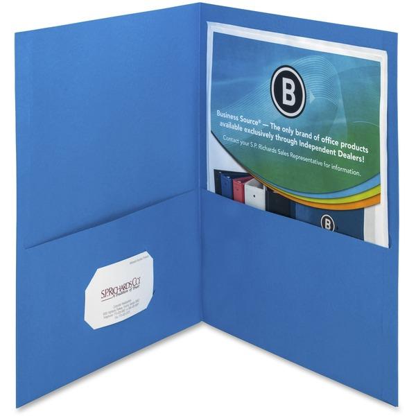 Business Source Two-Pocket Folders - Letter - 8 1/2